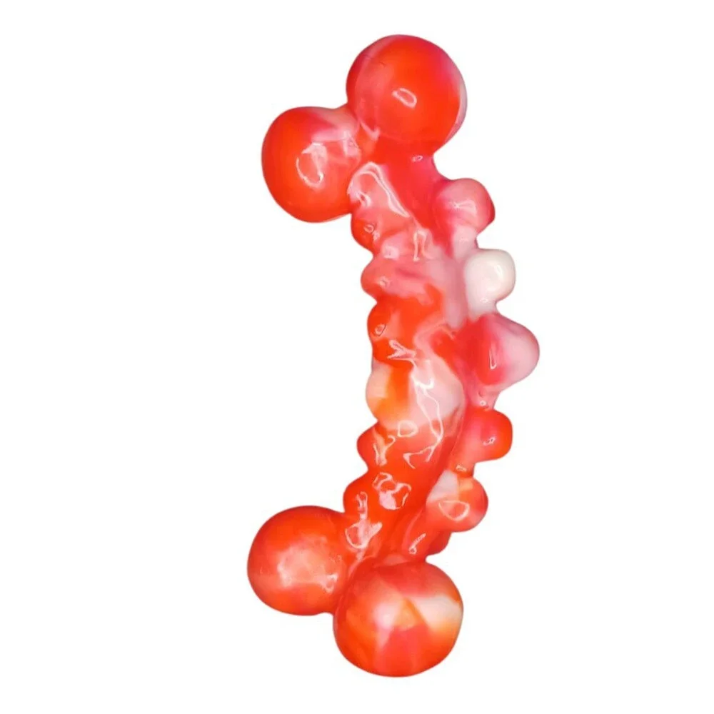 A dog chew toy, specifically one designed for dental health.